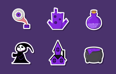 Halloween Sticker Set Collection Designのイラスト素材