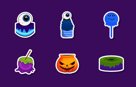 Halloween Sticker Set Collection Designのイラスト素材