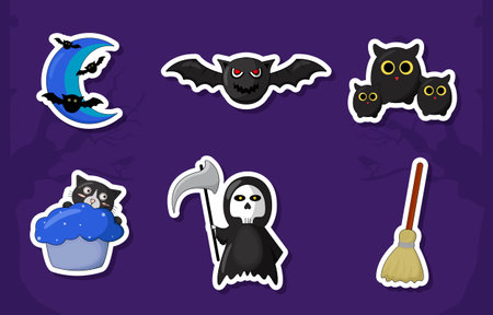 Halloween Sticker Set Collectionのイラスト素材