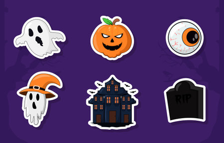 Halloween Sticker Set Collectionのイラスト素材
