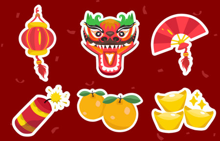 Festivity Sticker Set Collection Designのイラスト素材
