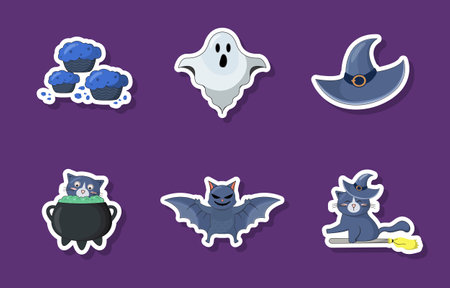 Halloween Sticker Set Collectionのイラスト素材