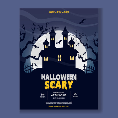 Halloween Night Scary Poster Designのイラスト素材