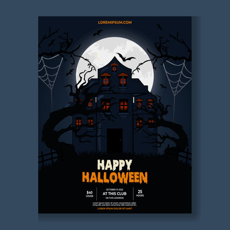 Happy Halloween Day Poster Designのイラスト素材
