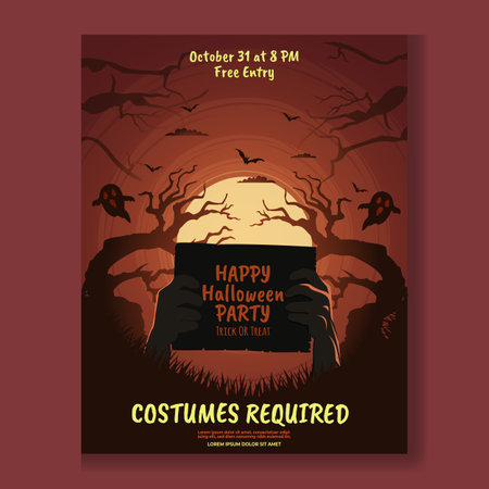 Happy Halloween Party Poster Designのイラスト素材