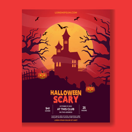 Halloween Scary Celebration Poster Designのイラスト素材