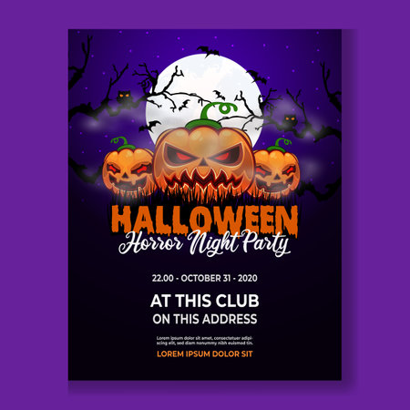 Halloween Horror Night Party Poster Designのイラスト素材