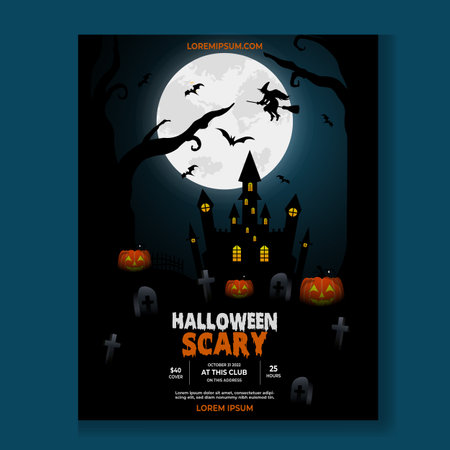 Halloween Scary Poster Designのイラスト素材