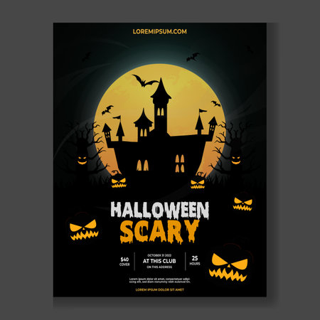 Halloween Scary Night Poster Designのイラスト素材