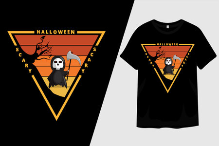 Halloween Scary T Shirt Designのイラスト素材