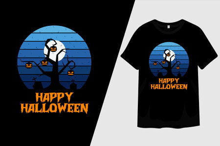 Happy Halloween T Shirt Designのイラスト素材