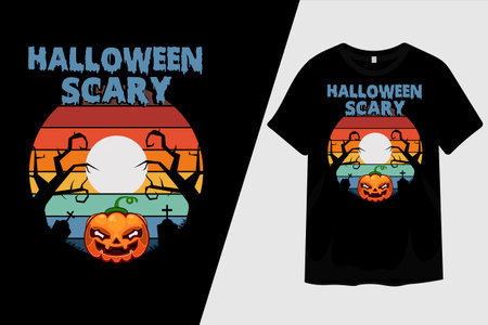 Halloween Scary T Shirt Designのイラスト素材