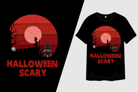 Halloween Scary Silhouette T Shirt Designのイラスト素材
