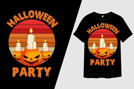 Halloween Party Pumpkin T Shirt Designのイラスト素材