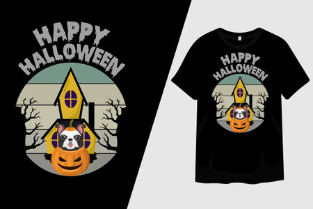 Happy Halloween T Shirt Designのイラスト素材