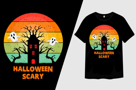Halloween Scary T Shirt Designのイラスト素材