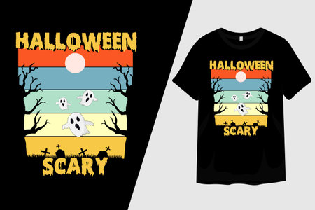 Halloween Scary T Shirt Designのイラスト素材