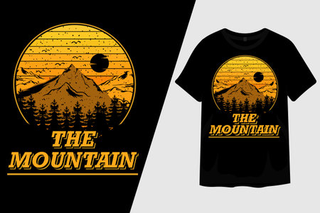 The Mountain Retro Vintage T Shirt Designのイラスト素材