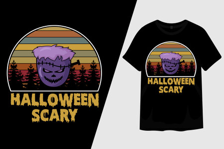 Halloween Scary Retro Vintage T Shirt Designのイラスト素材