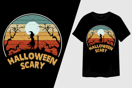 Halloween Scary Retro Vintage T Shirt Designのイラスト素材