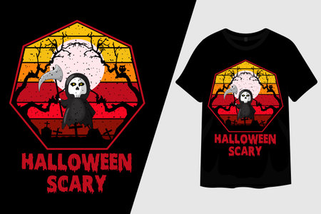 Halloween Scary T Shirt Designのイラスト素材