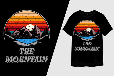 The Mountain Retro Vintage T Shirt Designのイラスト素材