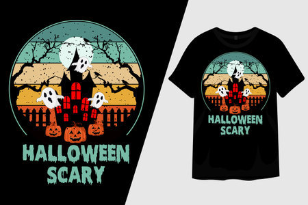 Halloween Scary T Shirt Designのイラスト素材