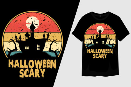 Halloween Scary Silhouette T Shirt Designのイラスト素材