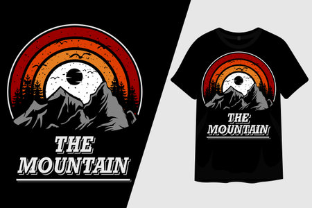 The Mountain Retro Vintage T Shirt Designのイラスト素材