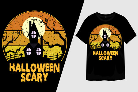 Halloween Scary Retro Vintage T Shirt Designのイラスト素材