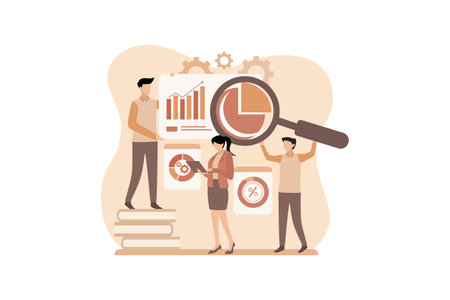 Business Team Work Flat Designのイラスト素材