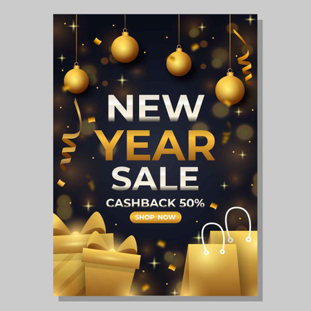 Advertising Template New Year Sale Posterのイラスト素材
