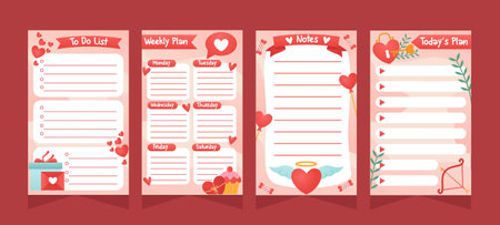 Journal Templates Valentine Pageのイラスト素材