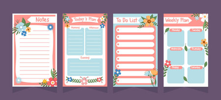 Journal Templates Spring Pageのイラスト素材