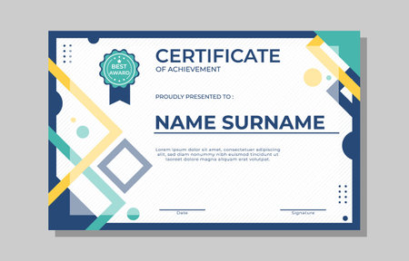 Certificate Design Flat Modern Templateのイラスト素材
