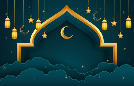Ramadan Kareem Islamic Backgroundのイラスト素材