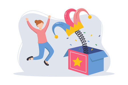 April Fools Flat Illustrationのイラスト素材
