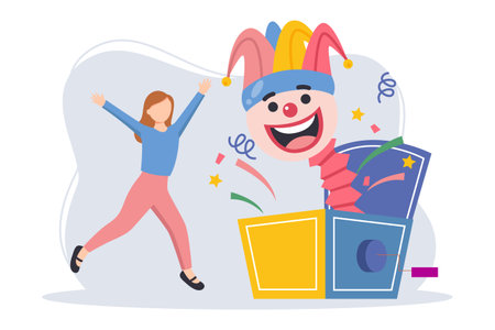 April Fools Flat Illustrationのイラスト素材