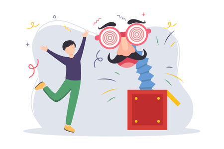 April Fools Flat Illustrationのイラスト素材