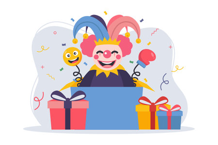 April Fools Flat Illustrationのイラスト素材
