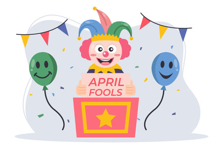 Flat April Fools Design Illustrationのイラスト素材