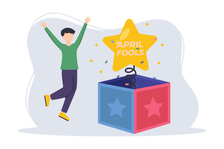 Flat April Fools Design Illustrationのイラスト素材