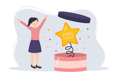 April Fools Flat Design Illustrationのイラスト素材