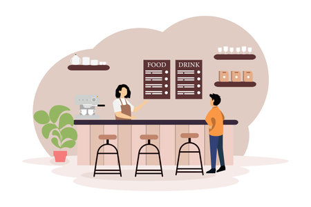 Cafe Flat Designのイラスト素材