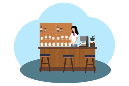 Cafe Flat Designのイラスト素材