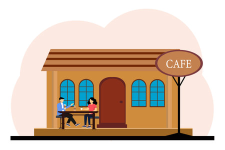 Cafe Flat Designのイラスト素材