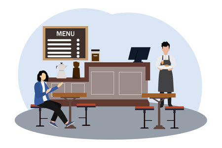 Cafe Flat Designのイラスト素材