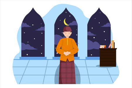 Ramadan Kareem Flat Designのイラスト素材