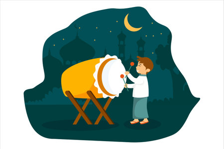 Ramadan Kareem Flat Designのイラスト素材
