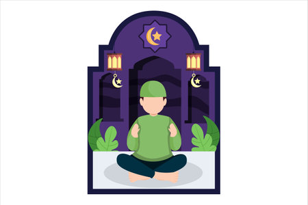 Ramadan Kareem Flat Designのイラスト素材